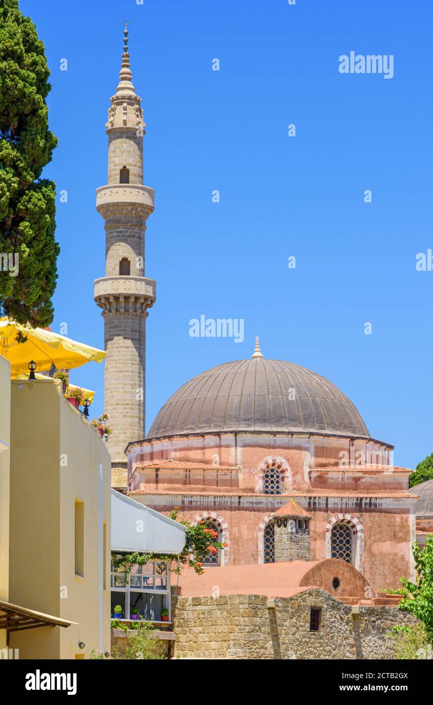 Moschee von Suleiman in der mittelalterlichen Stadt Rhodos, Rhodos Insel, Griechenland Stockfoto