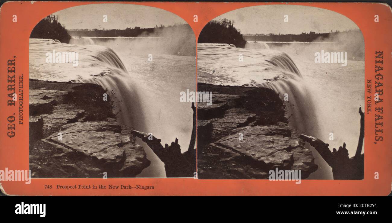 Prospect Point im neuen Park, Niagara., Barker, George (1844-1894), New York (Bundesstaat), Niagara Falls (N.Y. und Ont.), Ontario Stockfoto