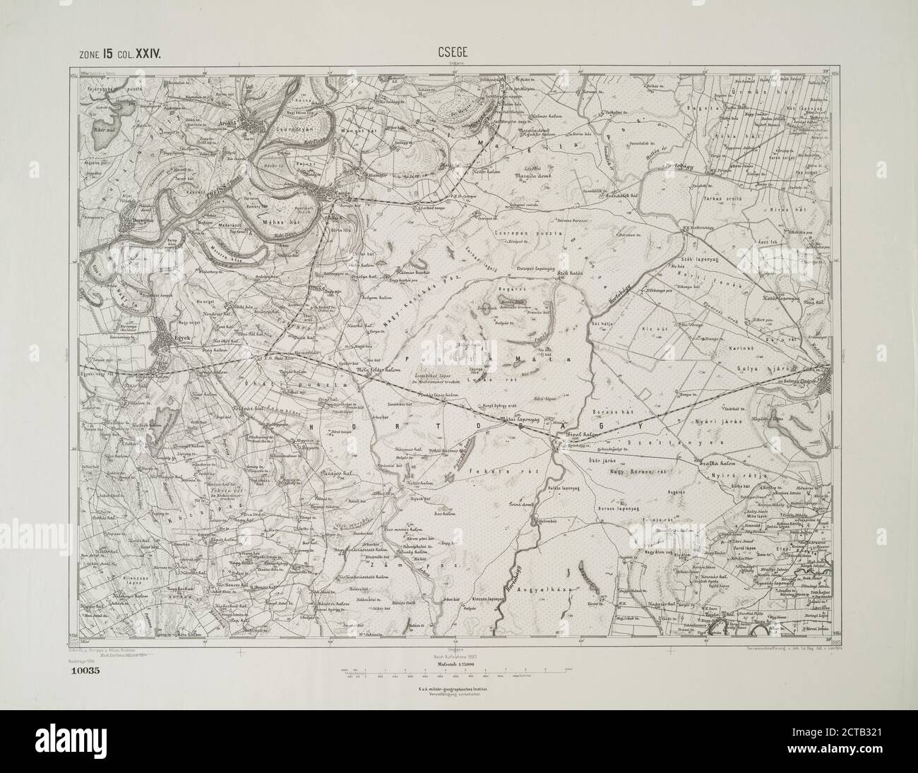 Csege., Kartographie, Karten, 1896, Österreich-ungarische Monarchie. Militärgeographisches Institut Stockfoto