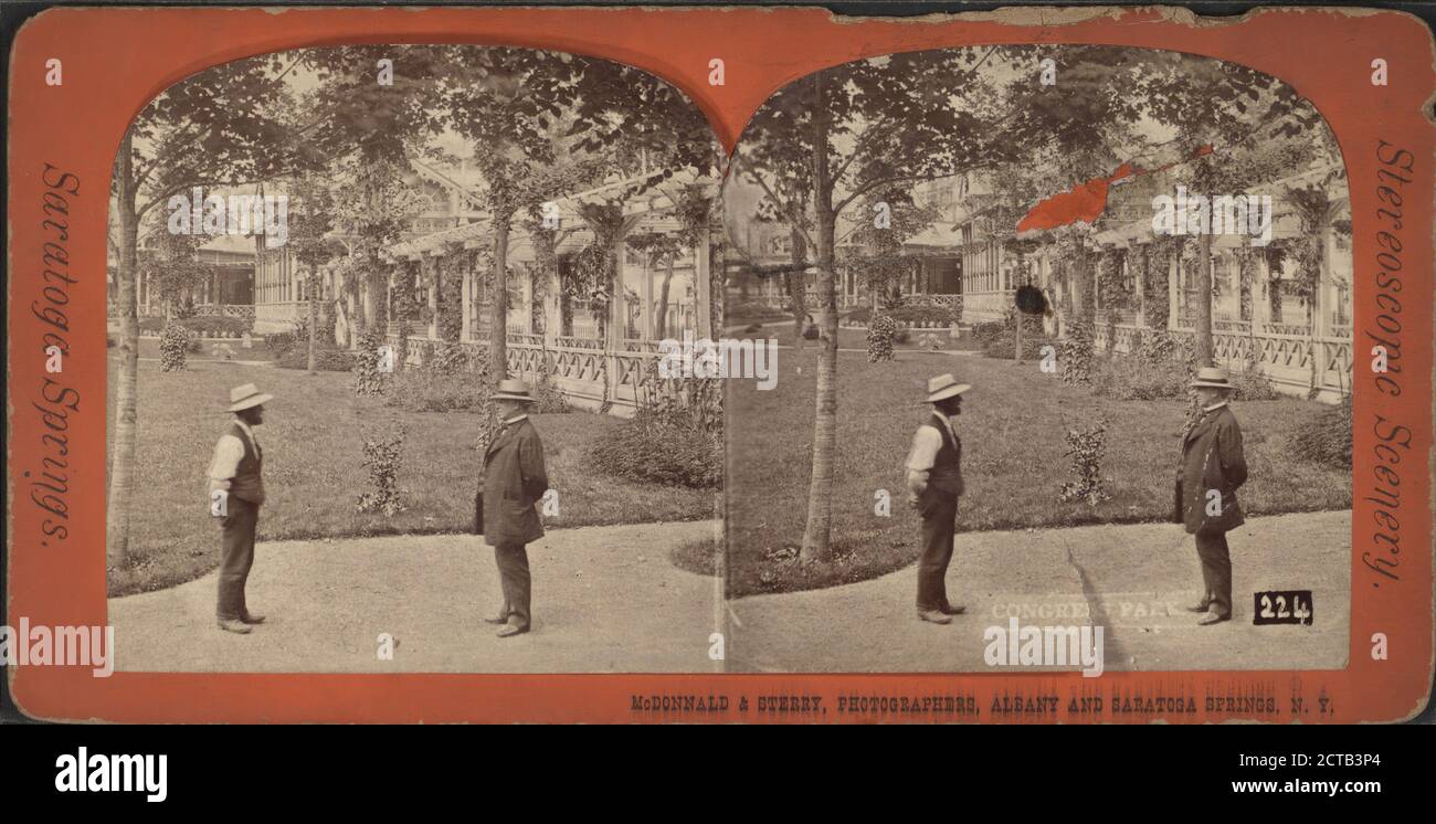 Congress Park, McDonnald & Sterry, New York (Bundesstaat), Saratoga Springs, Saratoga Springs (N.Y Stockfoto