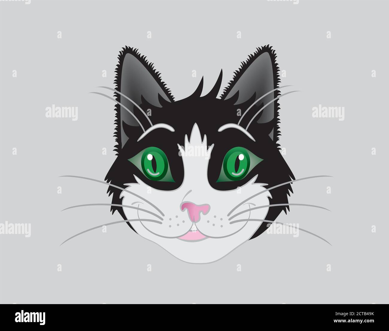 Niedliches Katzenportrait. Vektorgrafik. EPS10. Stock Vektor