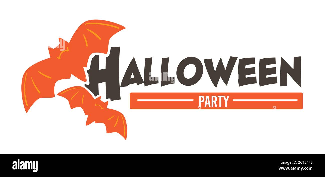 Halloween Party Feier, Banner mit fliegenden Fledermäuse Vektor Stock Vektor