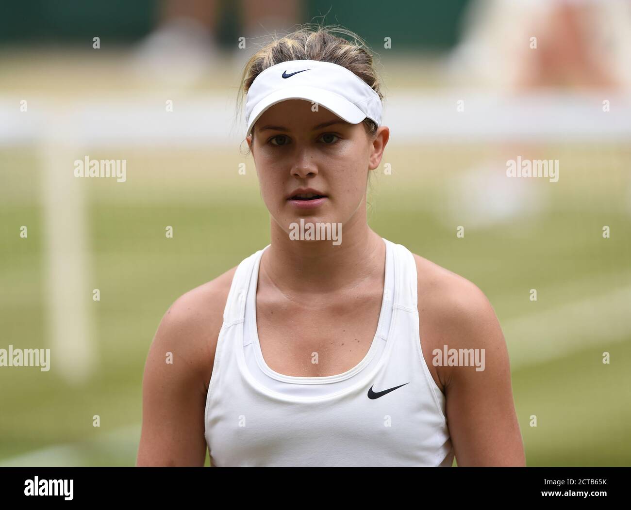 Eugenie Bouchard auf dem Weg zur Niederlage gegen Petra Kvitova. Wimbledon Ladies Finale 2014. Bild-Kredit : © MARK PAIN / ALAMY Stockfoto
