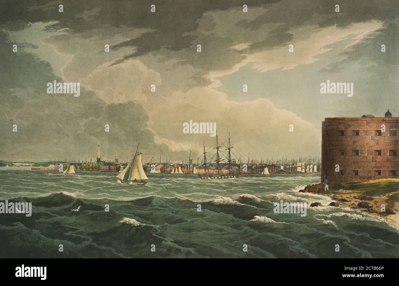 New York, von Governors Island., still image, 1820, Wall, William Guy (B. 1792 Stockfoto