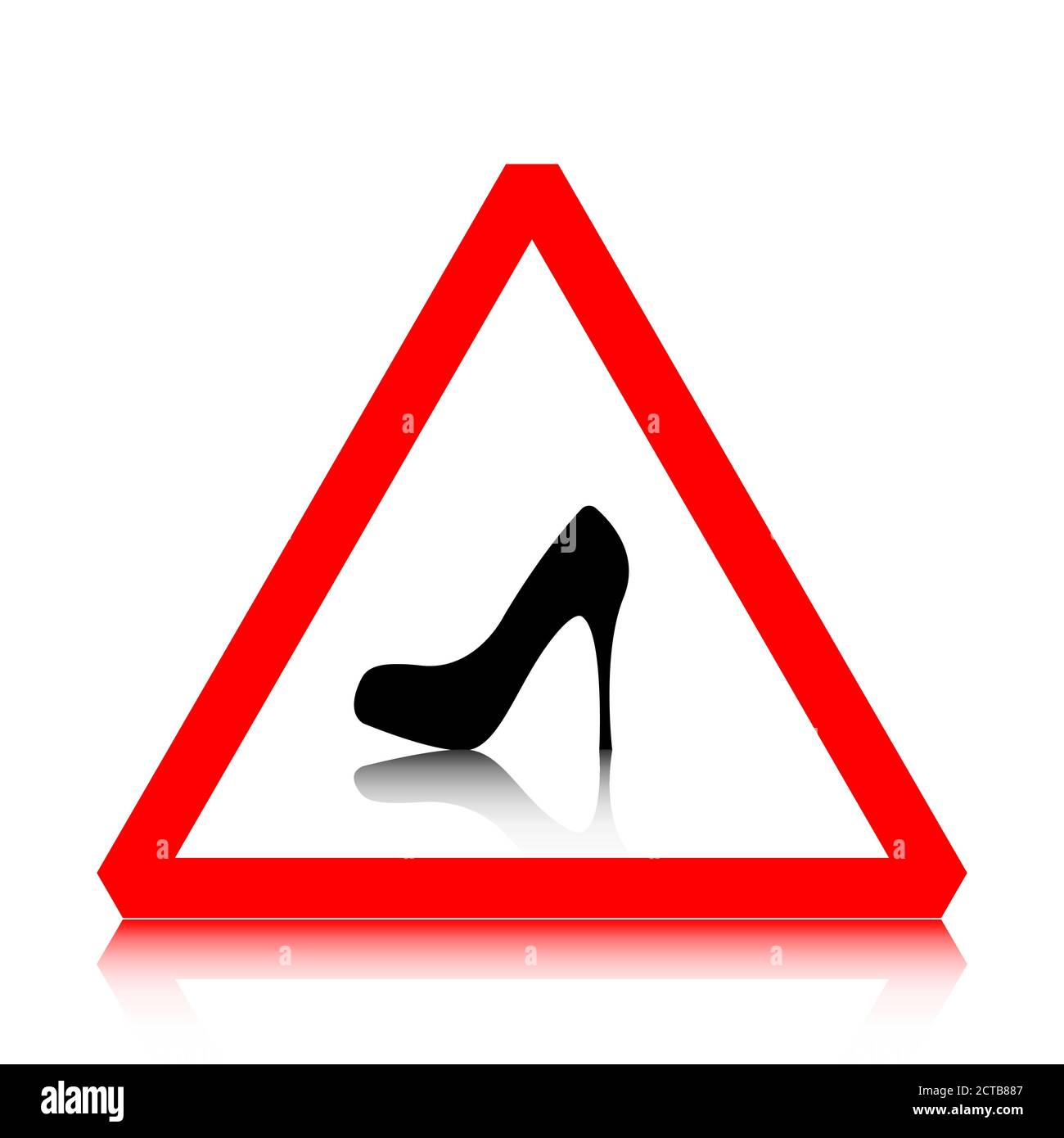 Schild Frau fahren ein Auto mit Spiegelreflexion, Vektor-Illustration. Stock Vektor