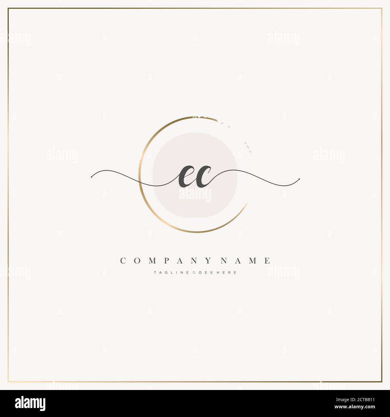 EC Initial Letter Handschrift Logo handgezeichnet Vorlage Vektor, Logo für Schönheit, Kosmetik, Hochzeit, Mode und Business Stock Vektor