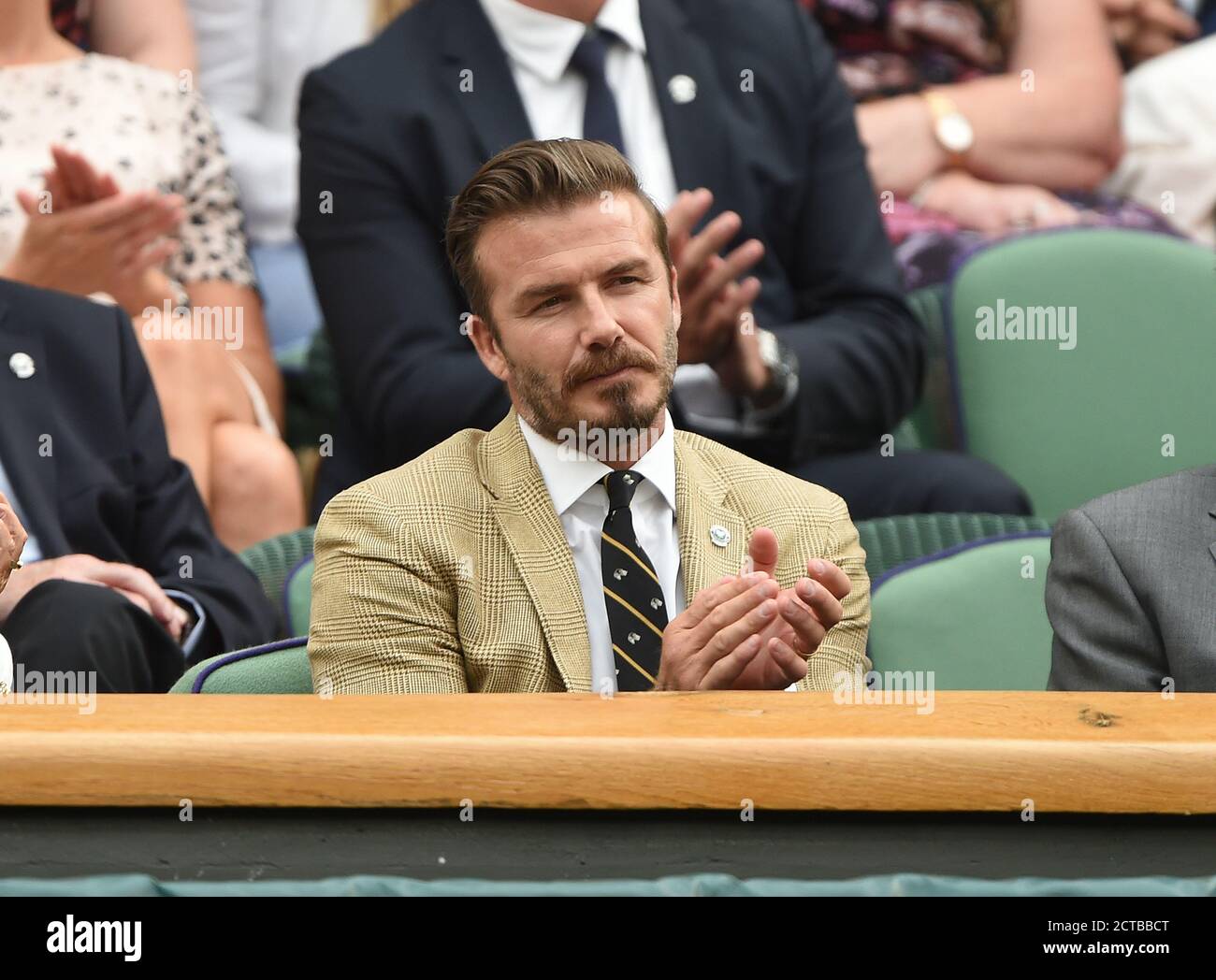 David Beckham. Roger Federer / Santiago Giraldo. WIMBLEDON TENNIS CHAMPIONSHIPS 2014. Bild : © Mark Pain / Alamy Stockfoto