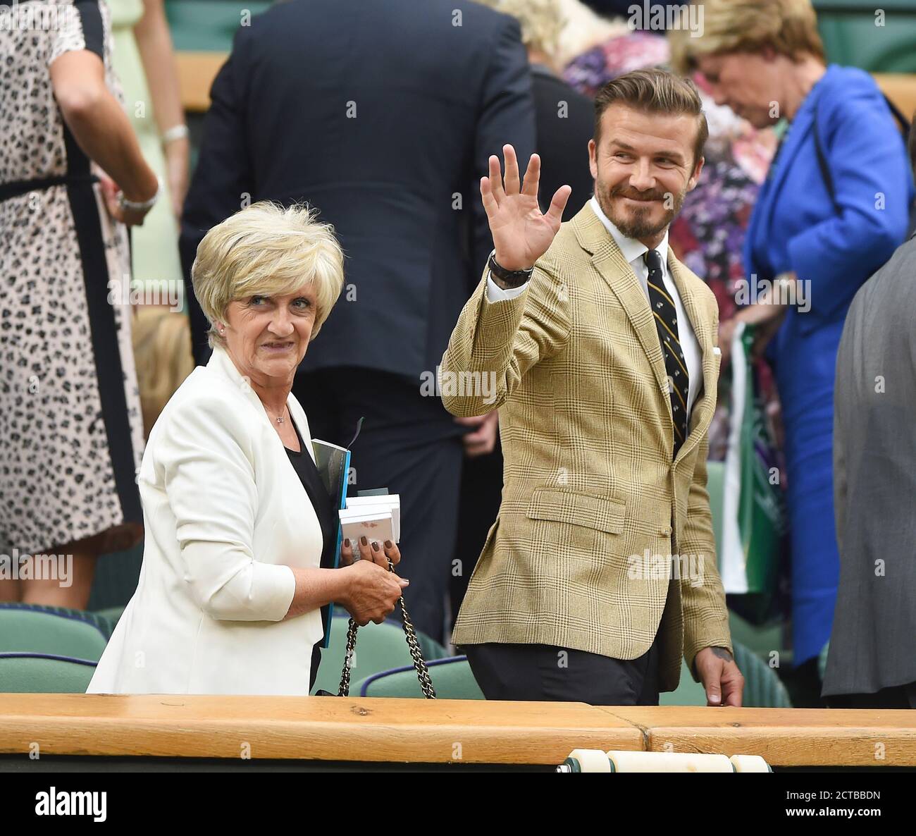 David Beckham. Roger Federer / Santiago Giraldo. WIMBLEDON TENNIS CHAMPIONSHIPS 2014. Bild : © Mark Pain / Alamy Stockfoto