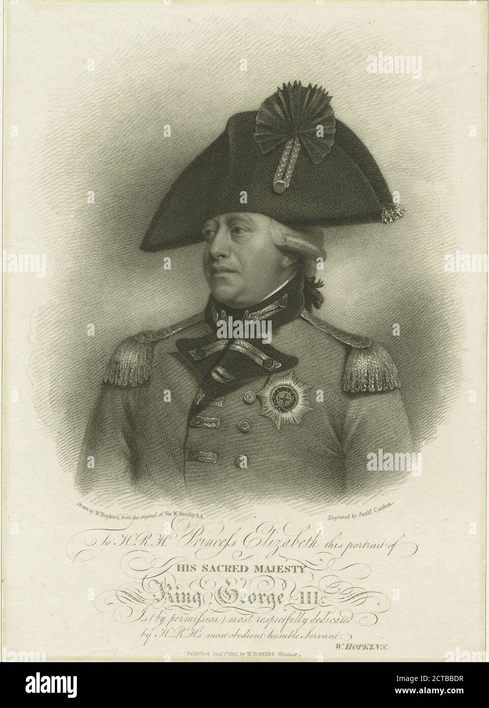 Seine heilige Majestät König Georg III., Standbild, Druckgrafiken, 1760 - 1900 Stockfoto