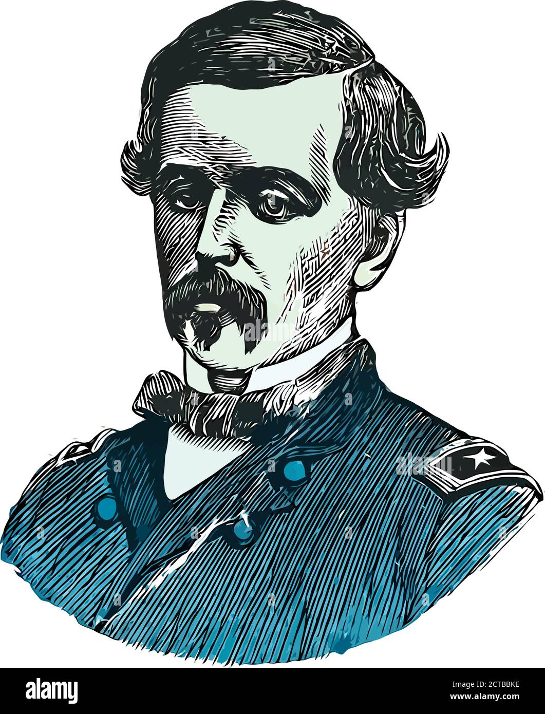 Vektorportrait des allgemeinen Hancock. Winfield Scott Hancock (1824 – 1886) war ein Offizier der Vereinigten Staaten Armee und der demokratische Kandidat für Präsident von Stock Vektor