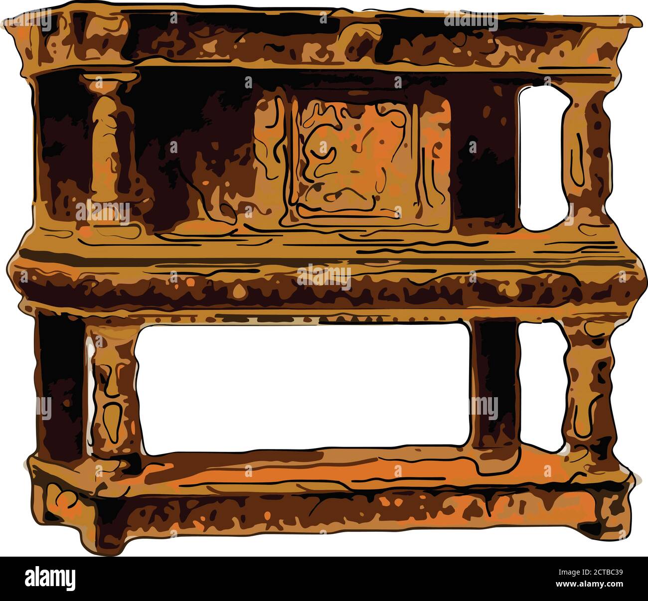 Vektor-Illustration der antiken Küchenschrank des Endes von 19. Jahrhundert Stock Vektor