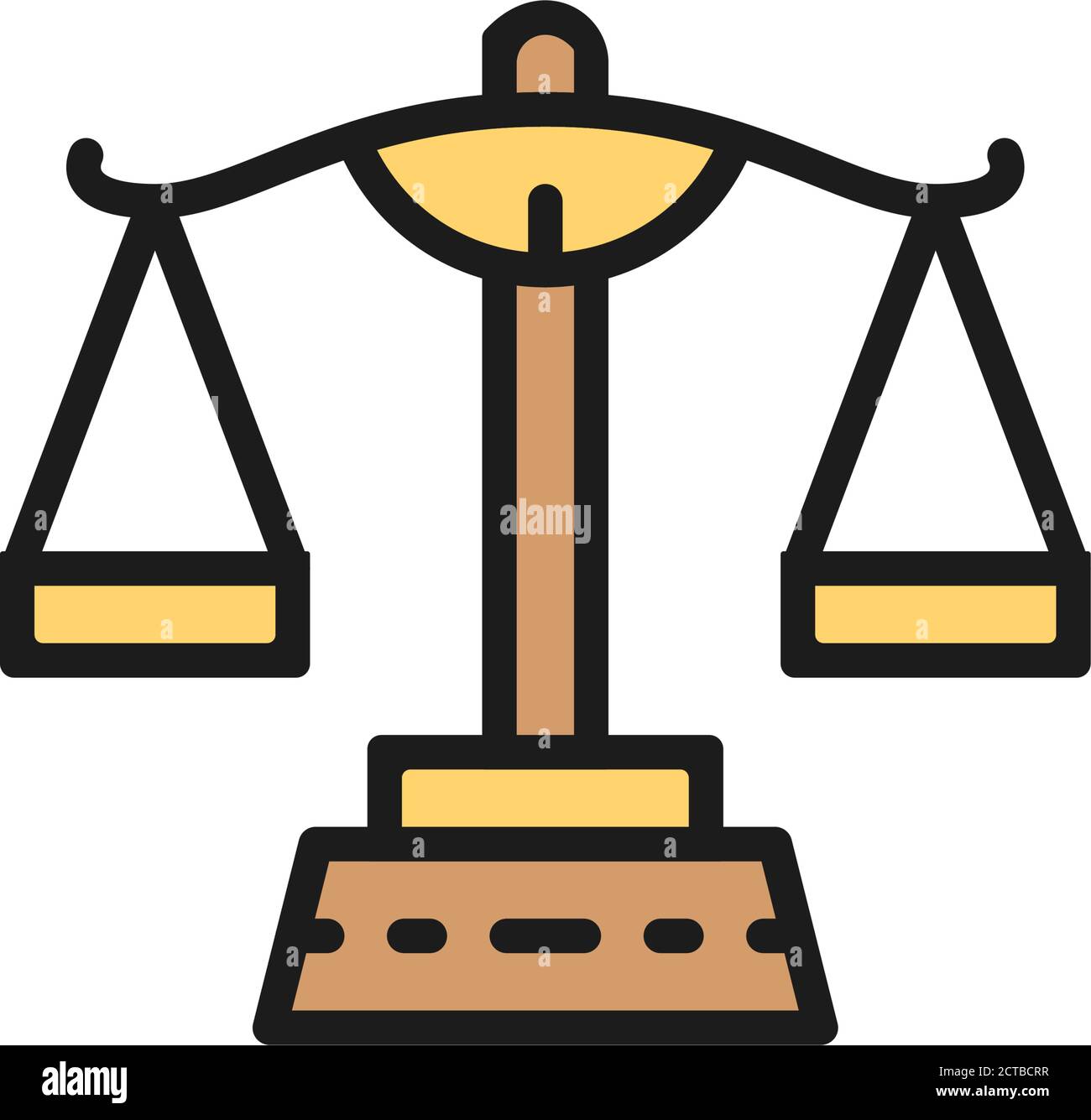 Gerechtigkeitswaage, symbol für flache Waage-Farblinie Stock-Vektorgrafik -  Alamy