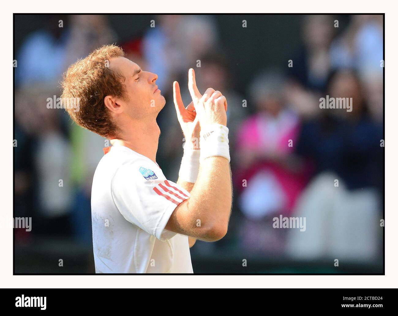 ANDY MURRAY AUF DEM WEG ZUM SIEG GEGEN JO-WILFRIED TSONGA IM MNS-HALBFINALE. WIMBLEDON 2012. BILD :© MARK PAIN /ALAMY STOCK FOTO Stockfoto