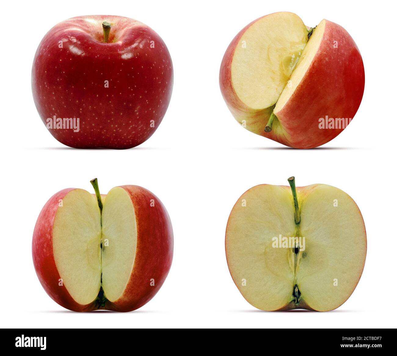 Frische Apfelfrucht isoliert auf weißem Hintergrund Stockfoto