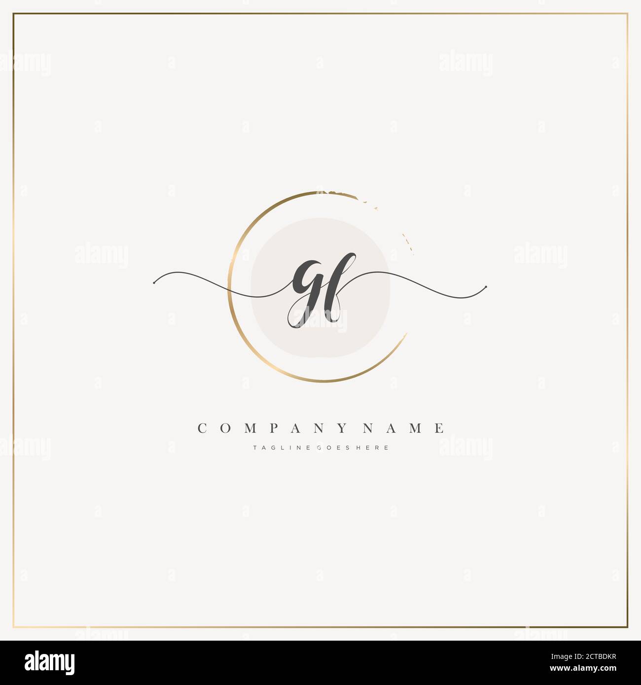 GF Initial Letter Handschrift Logo Hand gezeichnet Vorlage Vektor, Logo für Schönheit, Kosmetik, Hochzeit, Mode und Business Stock Vektor