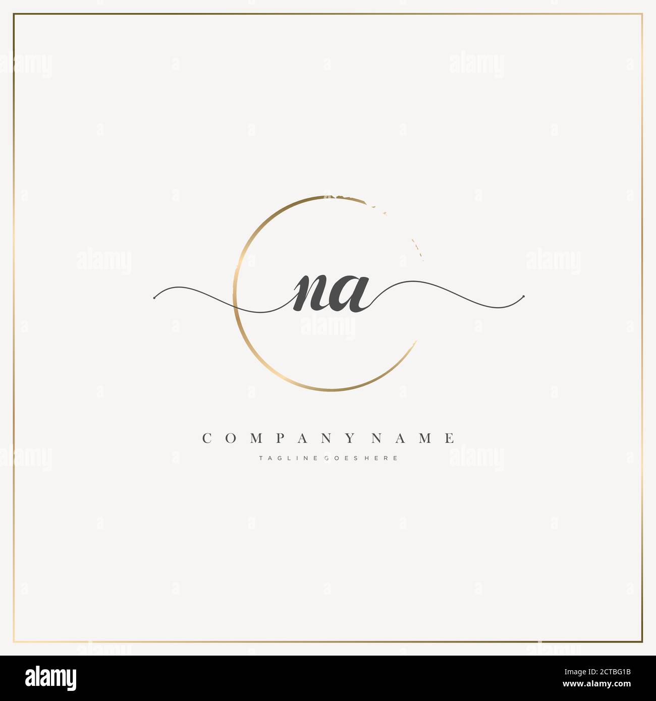 NA Initial Letter Handschreiben Logo handgezeichneter Vorlagenvektor, Logo für Schönheit, Kosmetik, Hochzeit, Mode und Business Stock Vektor