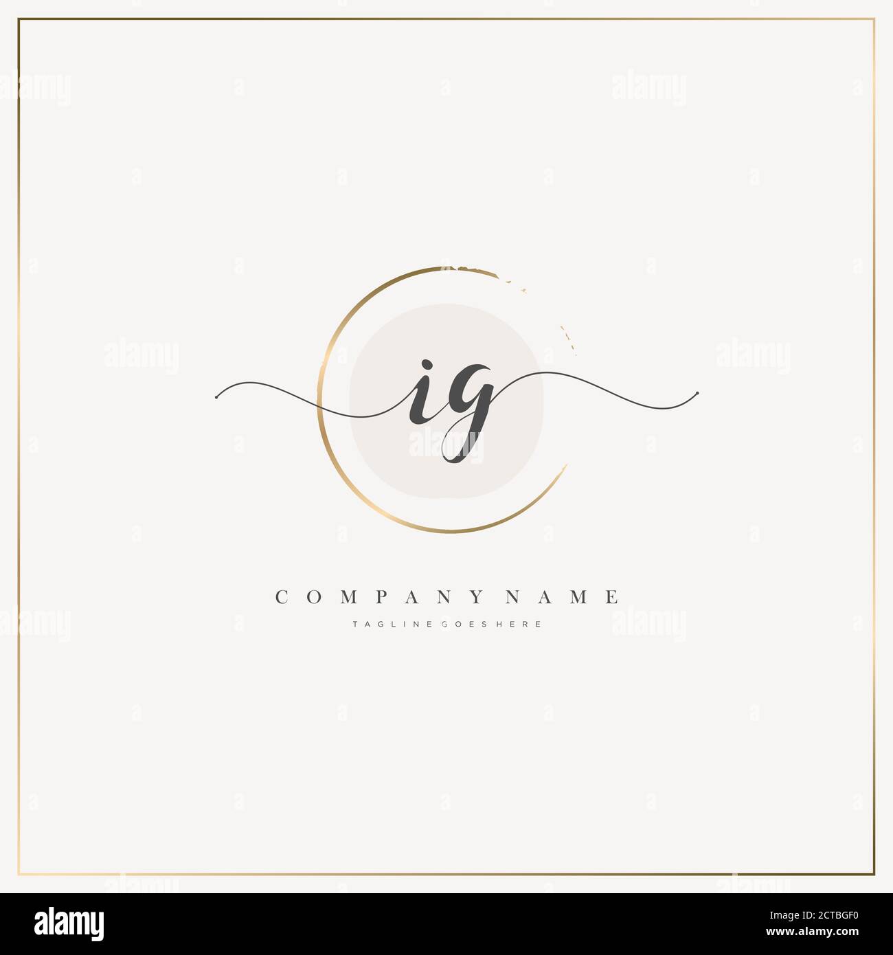 IG Initial Letter Handschreiben Logo handgezeichneter Vorlagenvektor, Logo für Schönheit, Kosmetik, Hochzeit, Mode und Business Stock Vektor