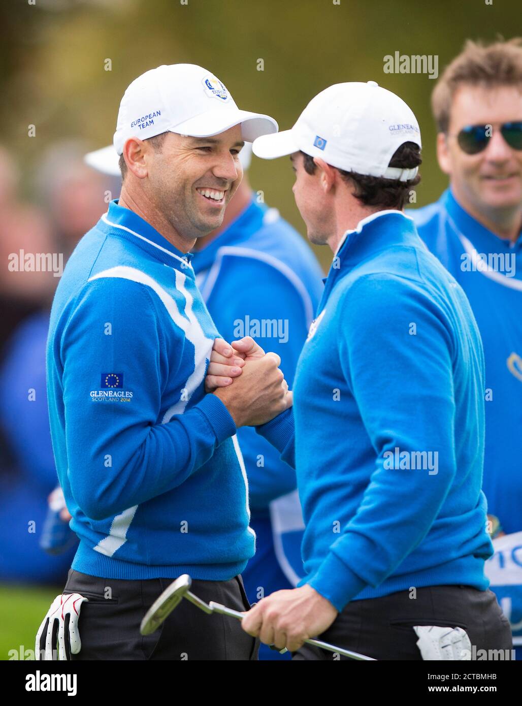Rory McIlroy und Sergio Garcia Ryder Cup 2014 Gleneagles, Perthshire. Bildnachweis: Mark Pain / Alamy Stockfoto