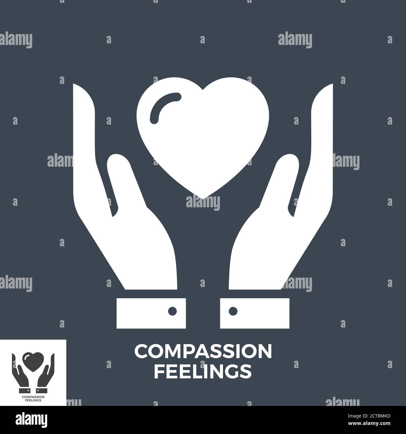 Mitgefühl Gefühle Glyphe Vektor Icon. Stock Vektor