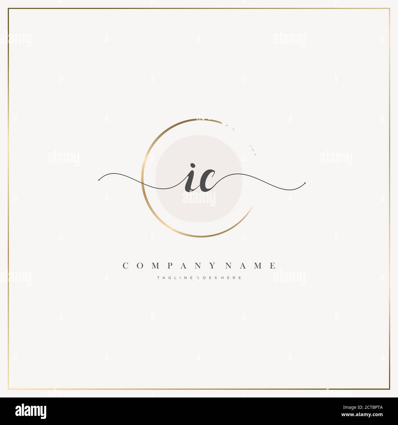 IC Initial Letter Handschreiben Logo handgezeichneter Vorlagenvektor, Logo für Schönheit, Kosmetik, Hochzeit, Mode und Business Stock Vektor