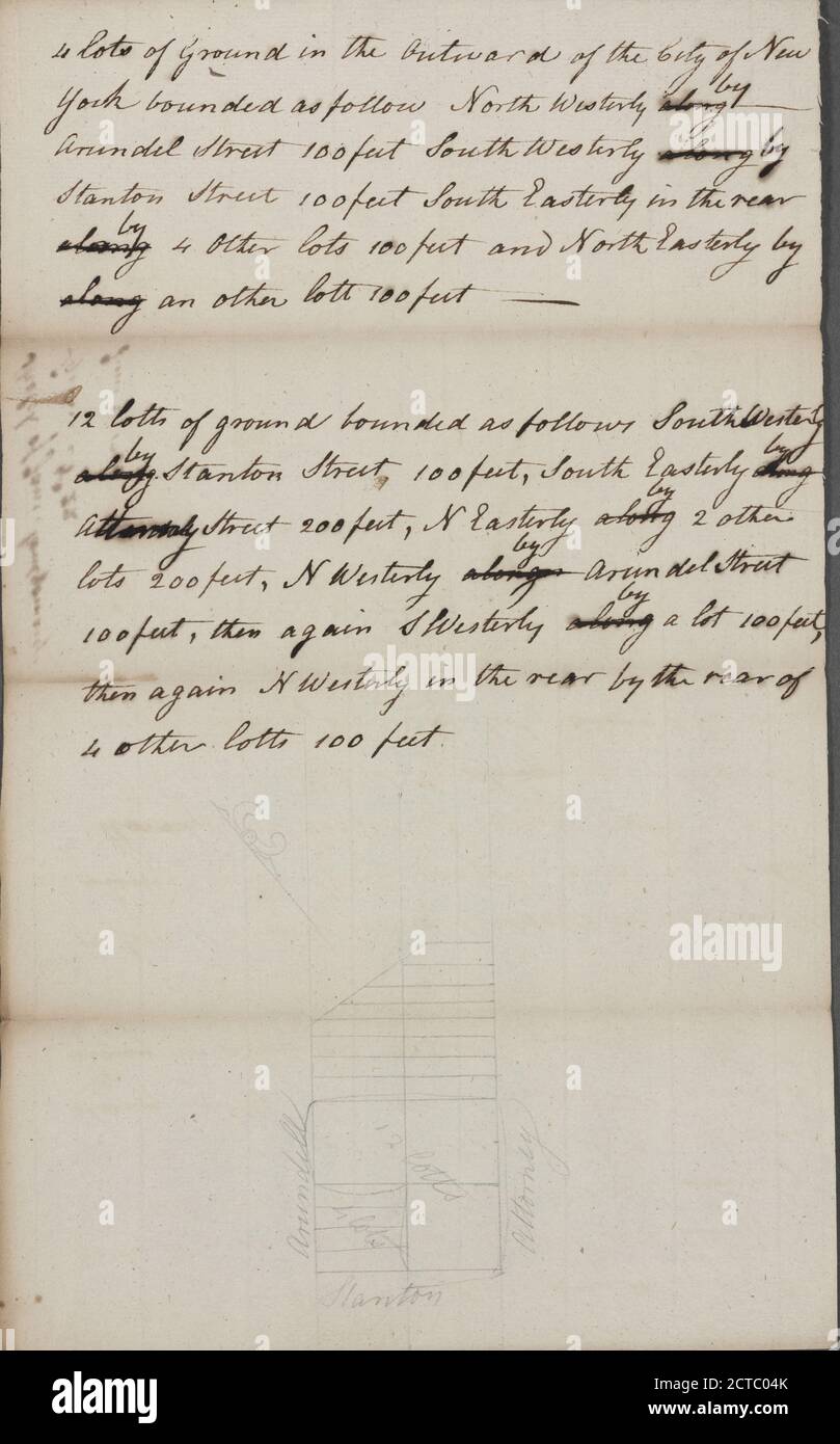 Jane Montgomery's Quadrat Nummer 22, Text, Dokumente, 1786 Stockfoto