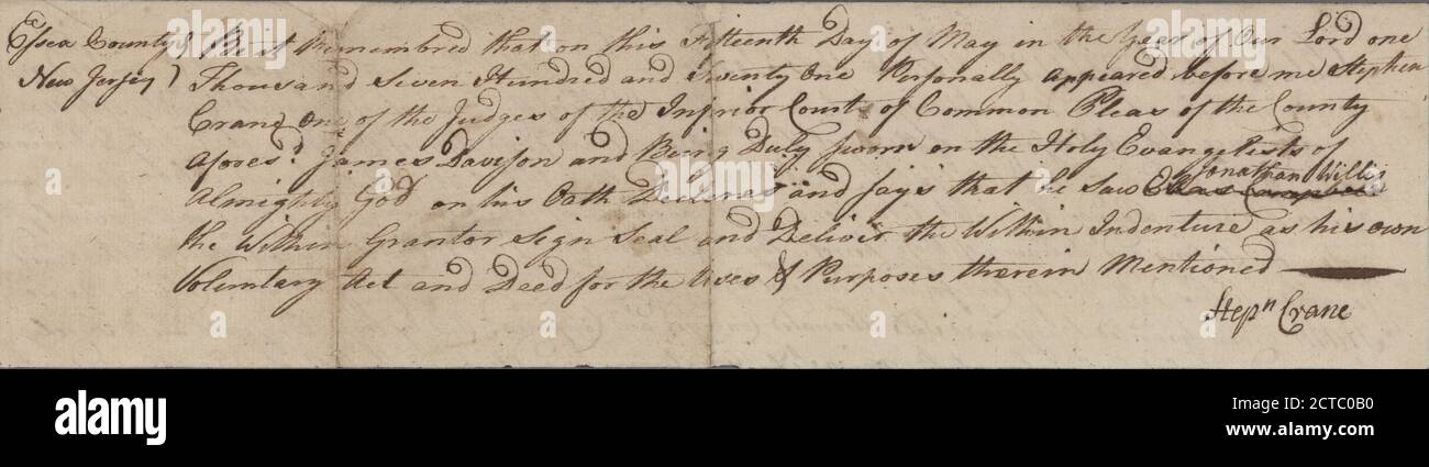Dokument, Text, Dokumente, 1771, Essex County (N.J.). Gericht für allgemeine Bitten Stockfoto