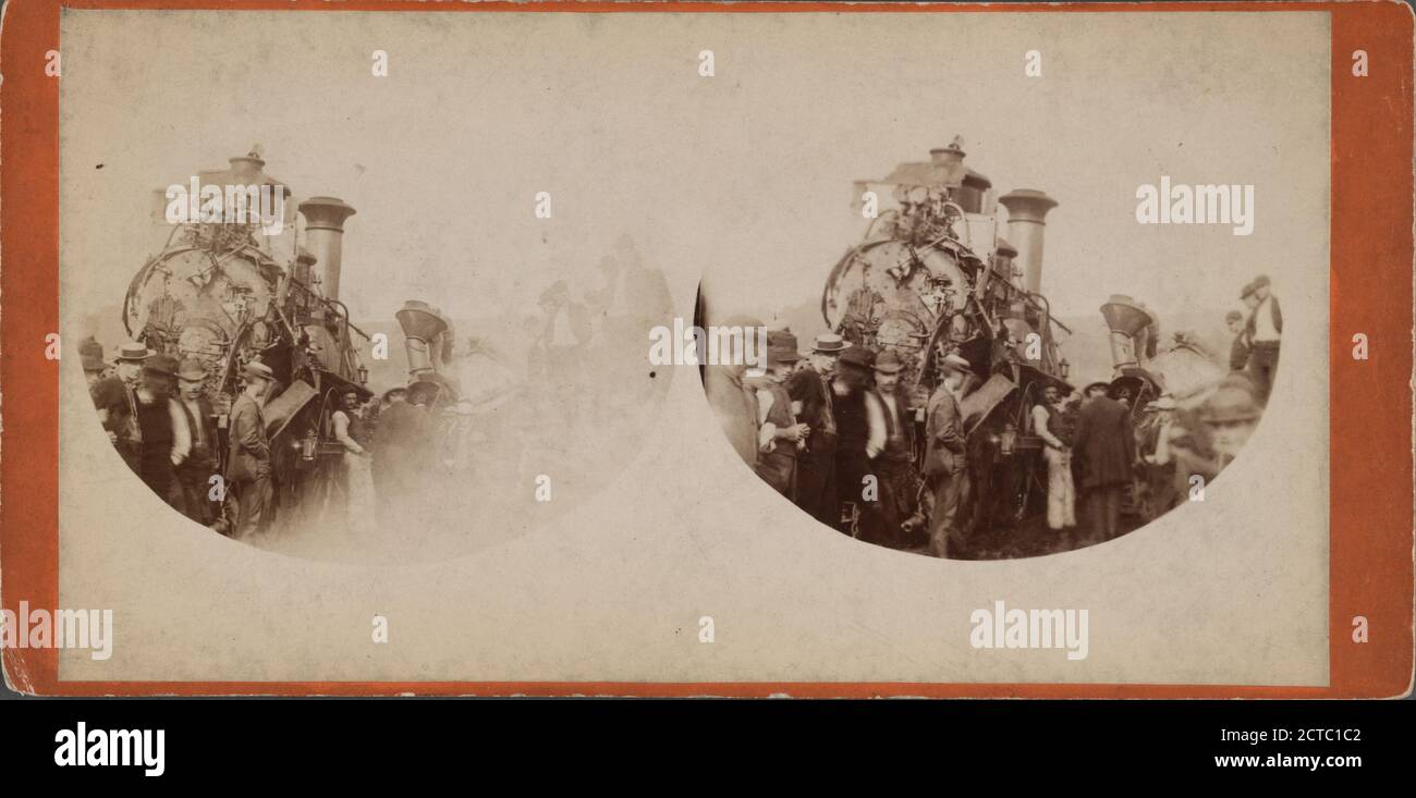 Gruppe von Männern, die neben dem Triebwerk des Zuges stehen, Steubenville, Ohio, Standbild, Fotografien, 1886, D. Filson & Son, aktiv 1880-1889 Stockfoto