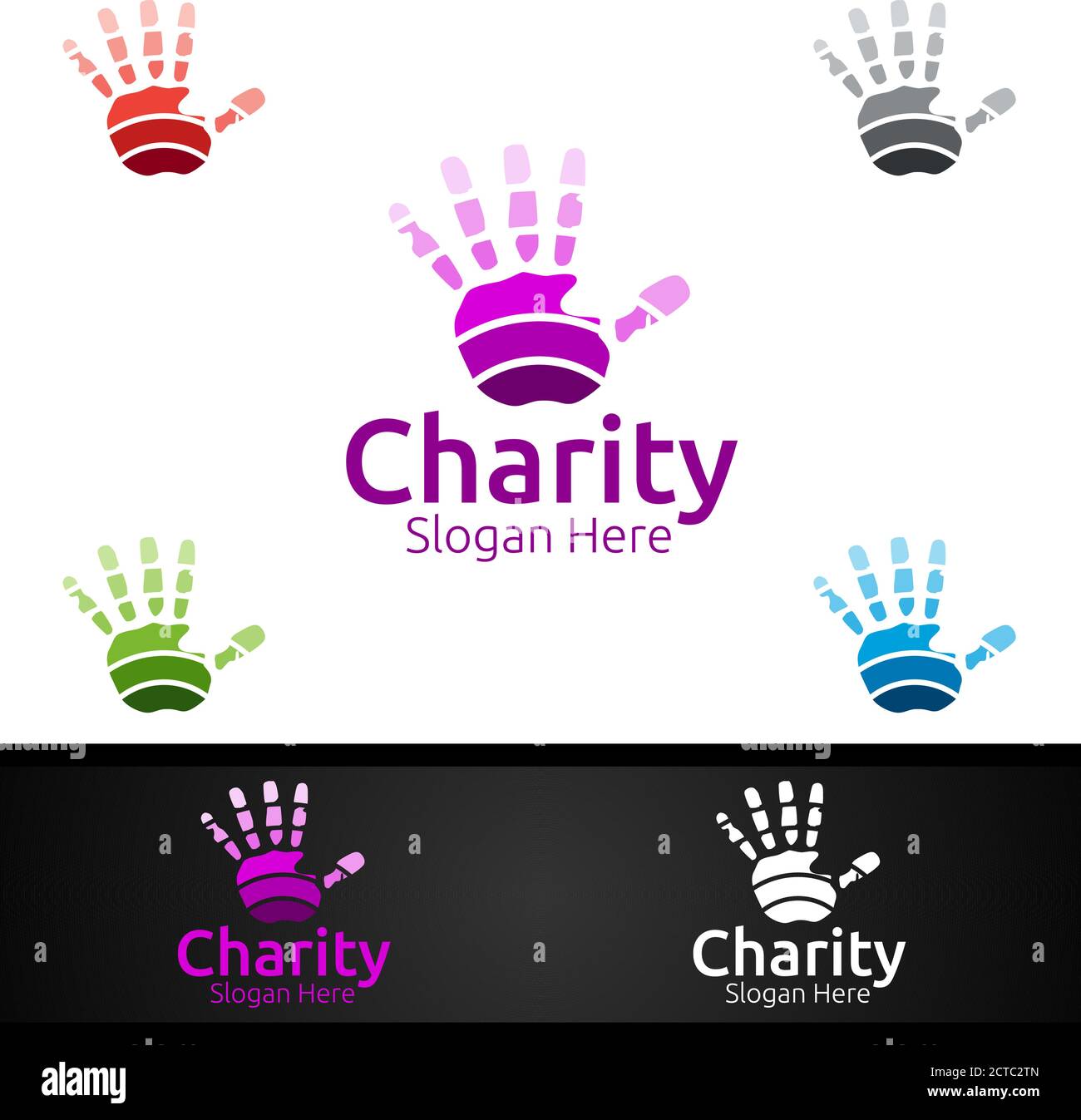 Helfende Hand Charity Foundation Kreatives Logo für freiwillige Kirche oder Charity Spende Design Stock Vektor