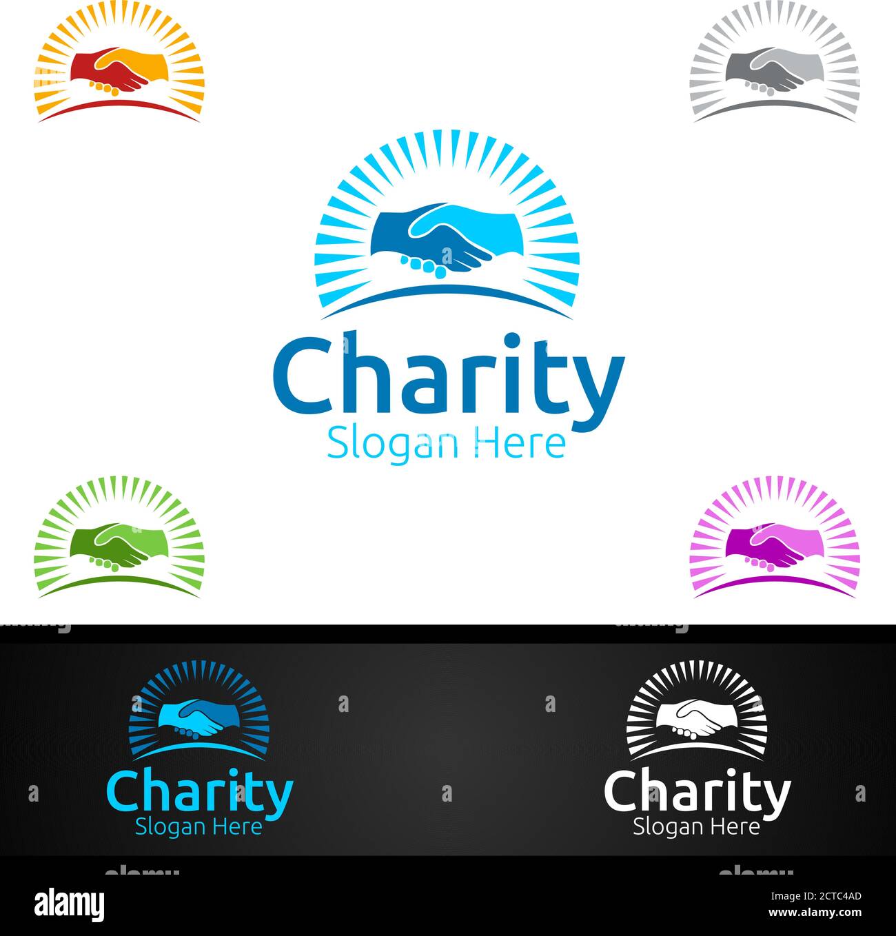 Helfende Hand Charity Foundation Kreatives Logo für freiwillige Kirche oder Charity Spende Design Stock Vektor