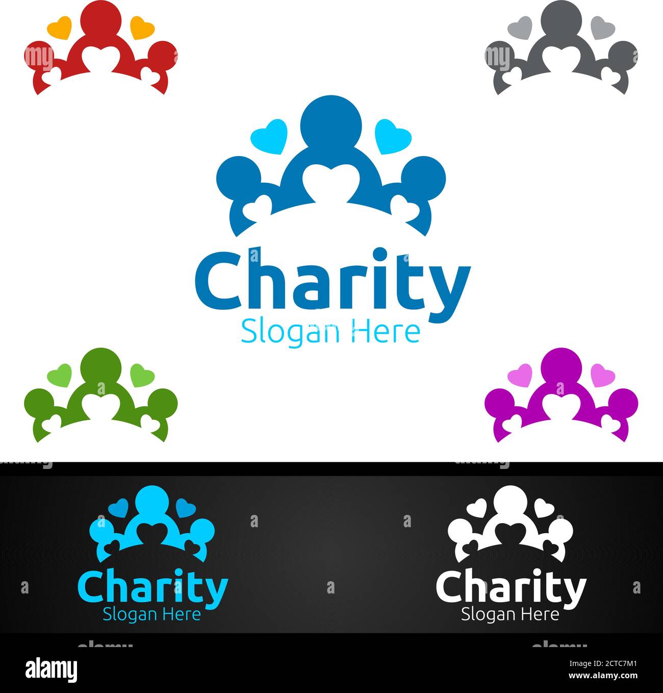 Human Helping Hand Charity Foundation Kreatives Logo für freiwillige Kirche Oder Charity Spende Design Stock Vektor