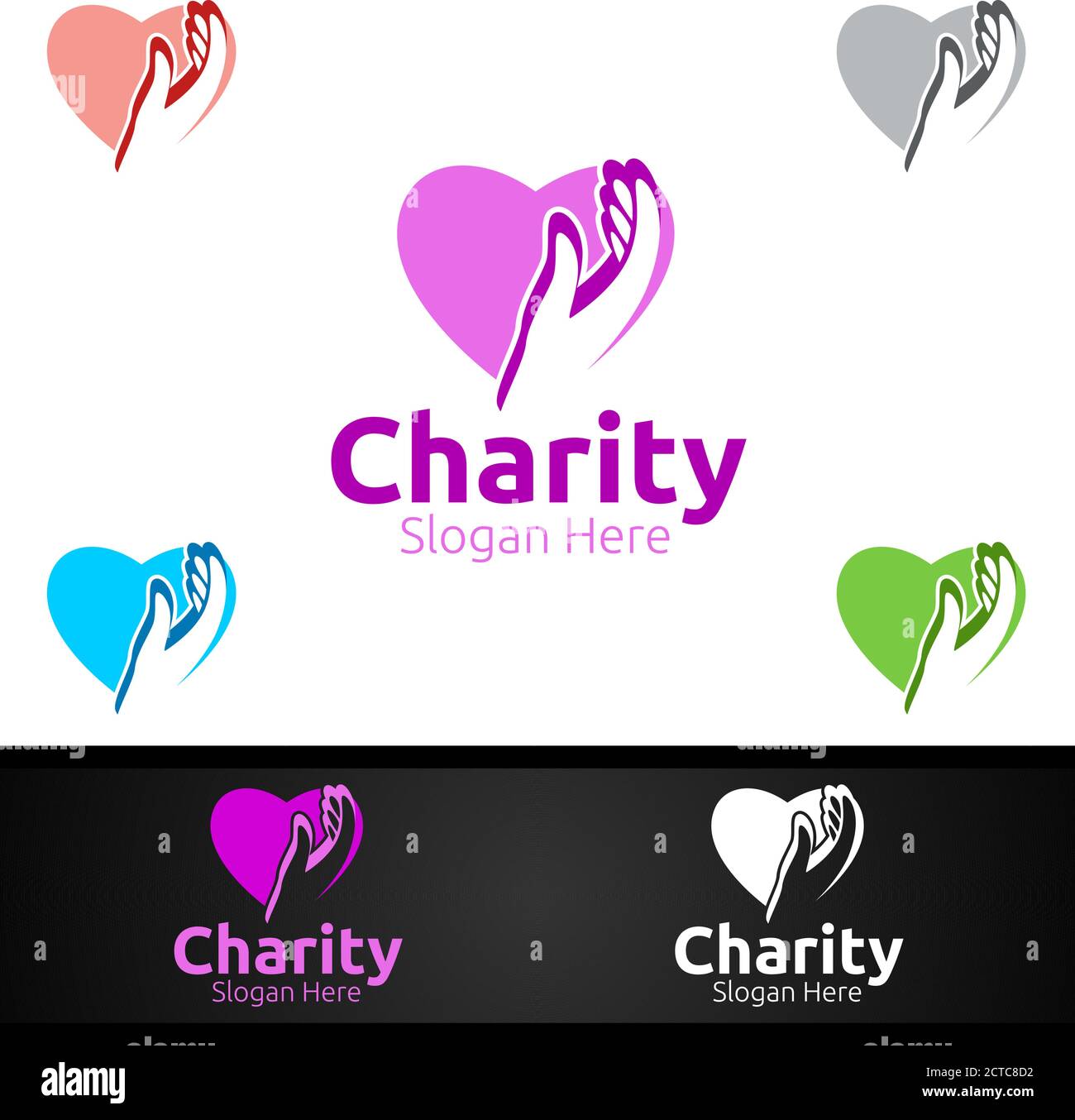 Helfende Hand Charity Foundation Kreatives Logo für freiwillige Kirche oder Charity Spende Design Stock Vektor
