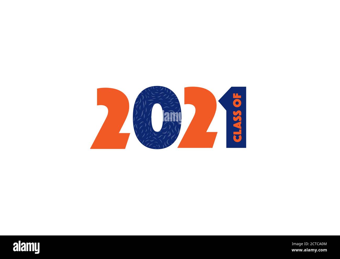 Klasse 2021. Logo der Graduierung. Vorlage für Karte Stock Vektor