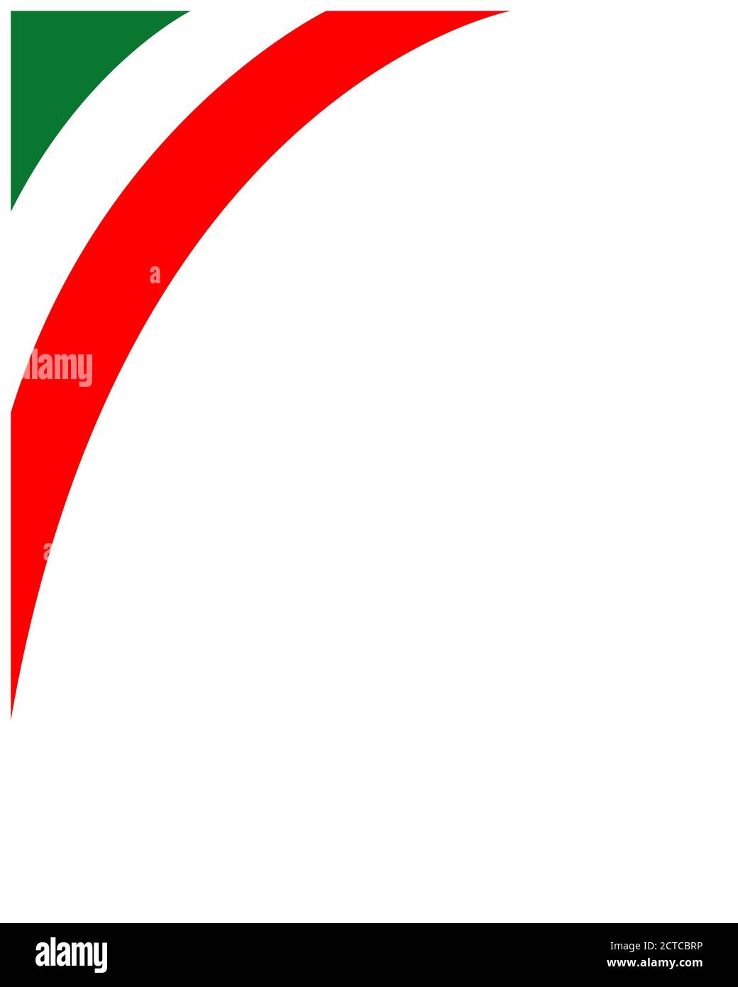 Italienische Flagge Ecke Rahmen mit leerem Raum für Ihren Text. Stock Vektor