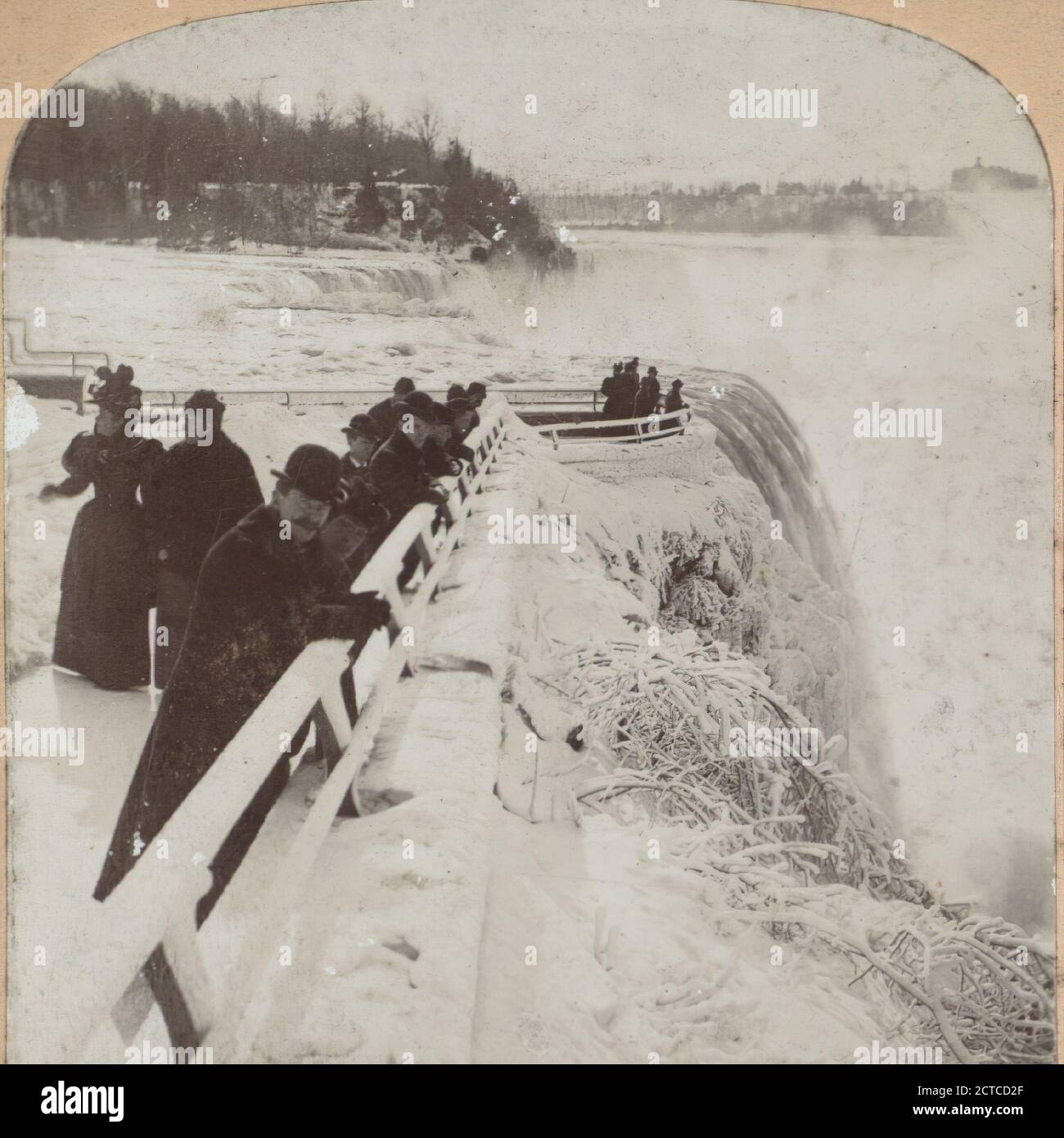 Freie Niagara, Prospect Point, Winter., Zahner, M. H., New York (Bundesstaat), Niagara Falls (N.Y. und Ont.), Niagara Falls Stockfoto