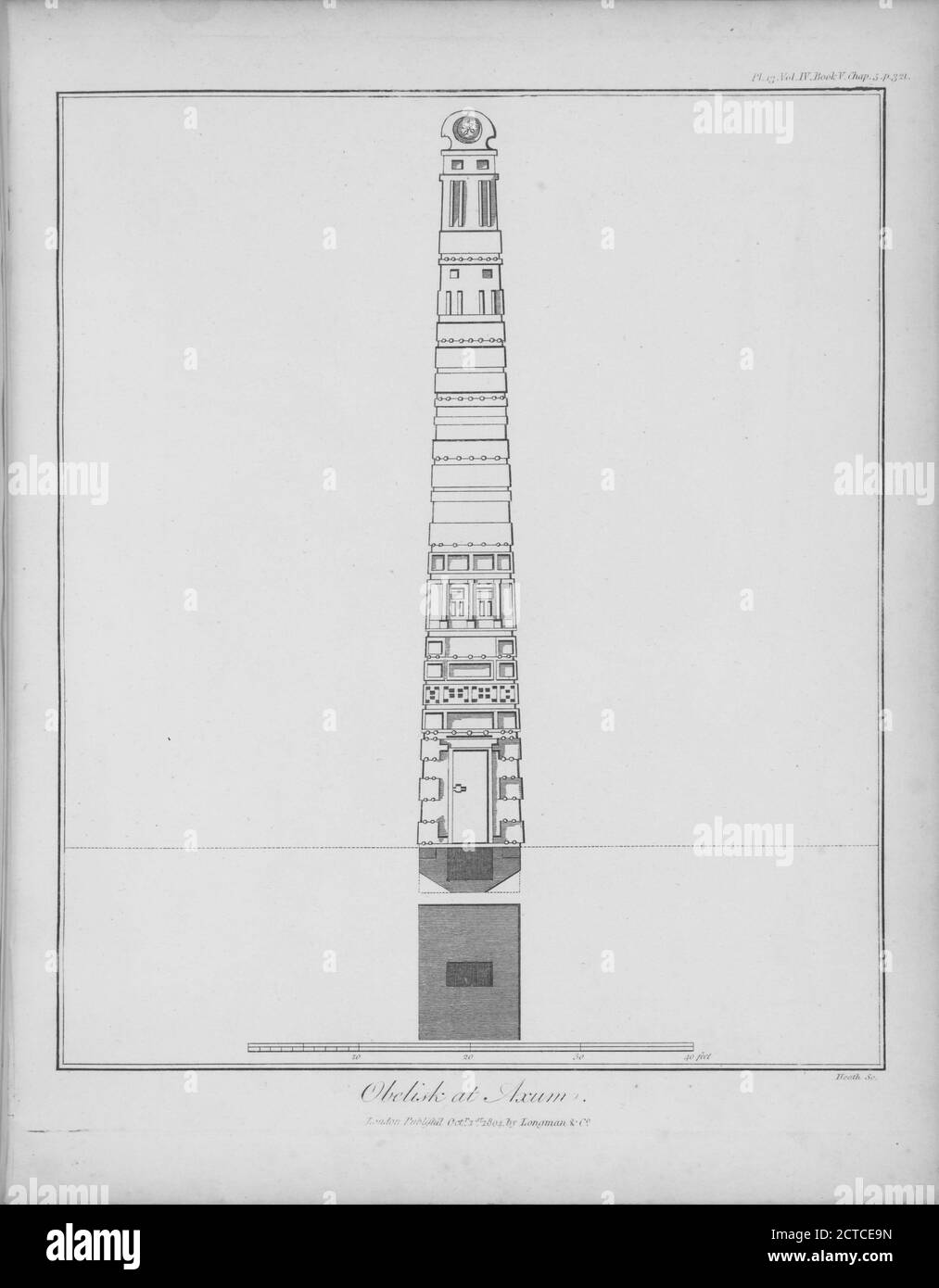 Obelisk bei Axum, Standbild, 1805 Stockfoto