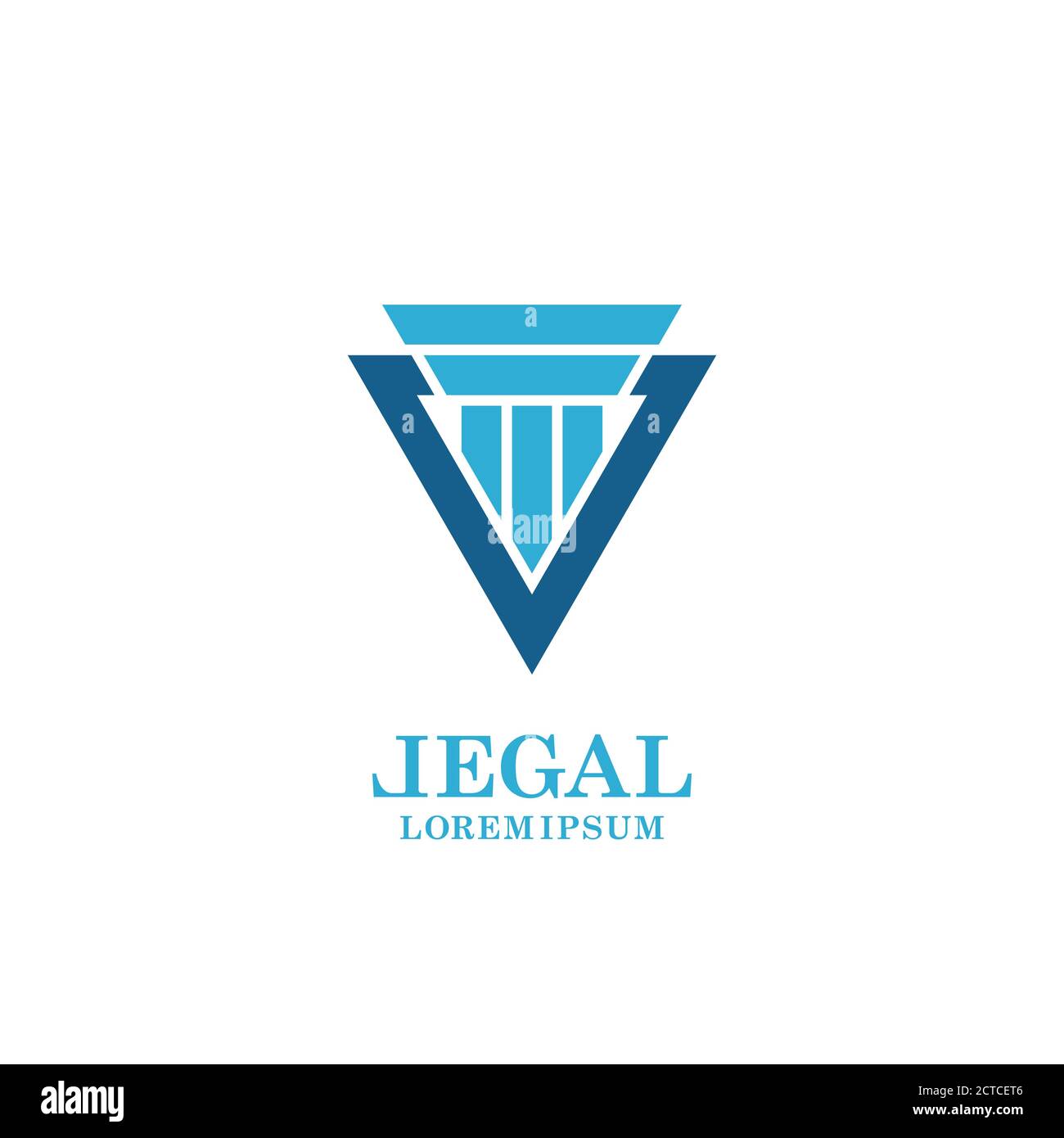 Symbol für die Delta-Säule auf weißem Hintergrund. Logo-Design für Anwaltskanzleien und Museen. Stock Vektor