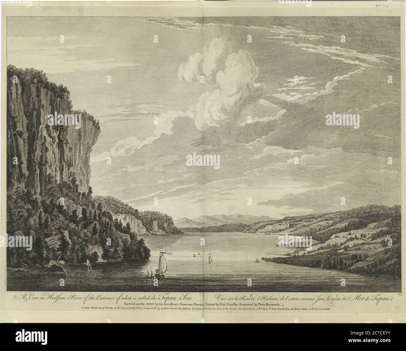 Ein Blick in Hudson's River auf den Eingang des so genannten Topan Sea., Standbild, Druckgrafiken, 1777 - 1890, Benazech, Peter Paul, Sandby, Paul (1731-1809), Pownall, Thomas (1722-1805 Stockfoto