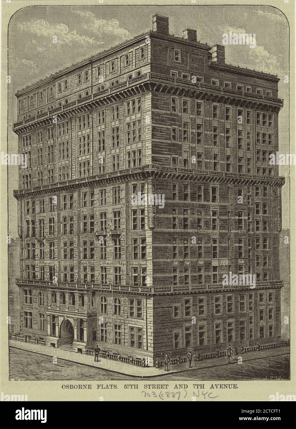 Osborne Flats, 57th Street und 7th Avenue, Standbild, Ansichten, 1887 Stockfoto