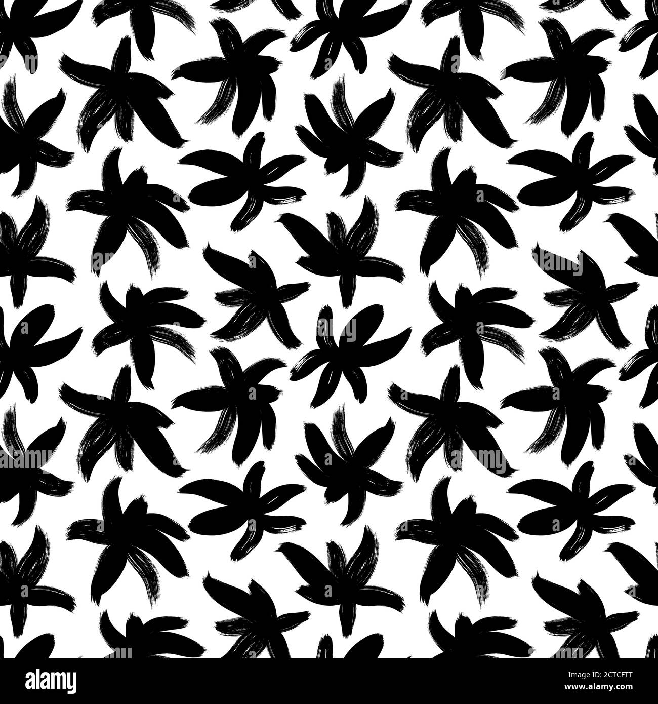 Pinsel abstrakte Blumen Vektor nahtlose Muster. Stock Vektor