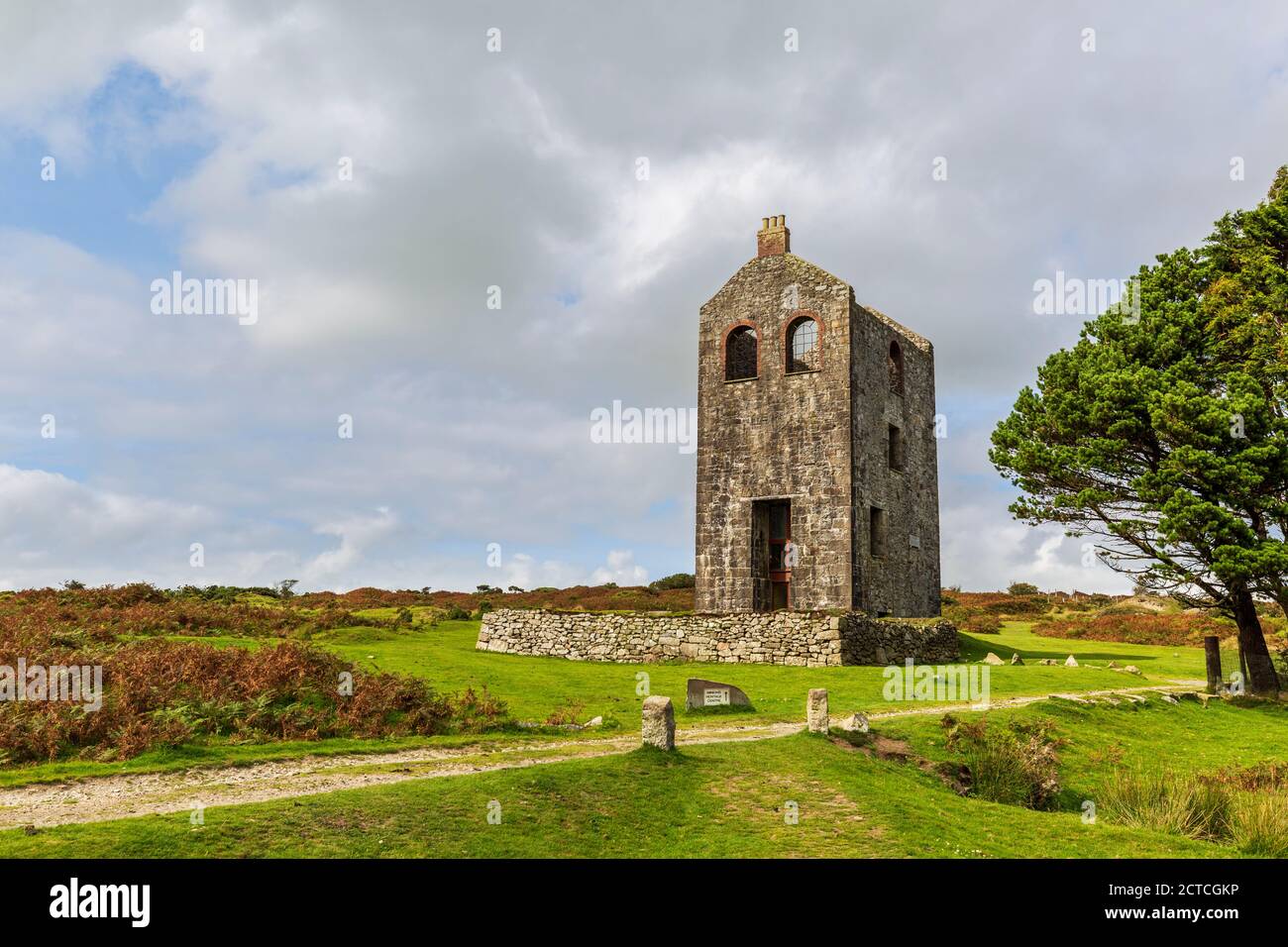 Houmman's Engine House der South Phoenix Mine an Bodmin Moor, Cornwall, England Stockfoto