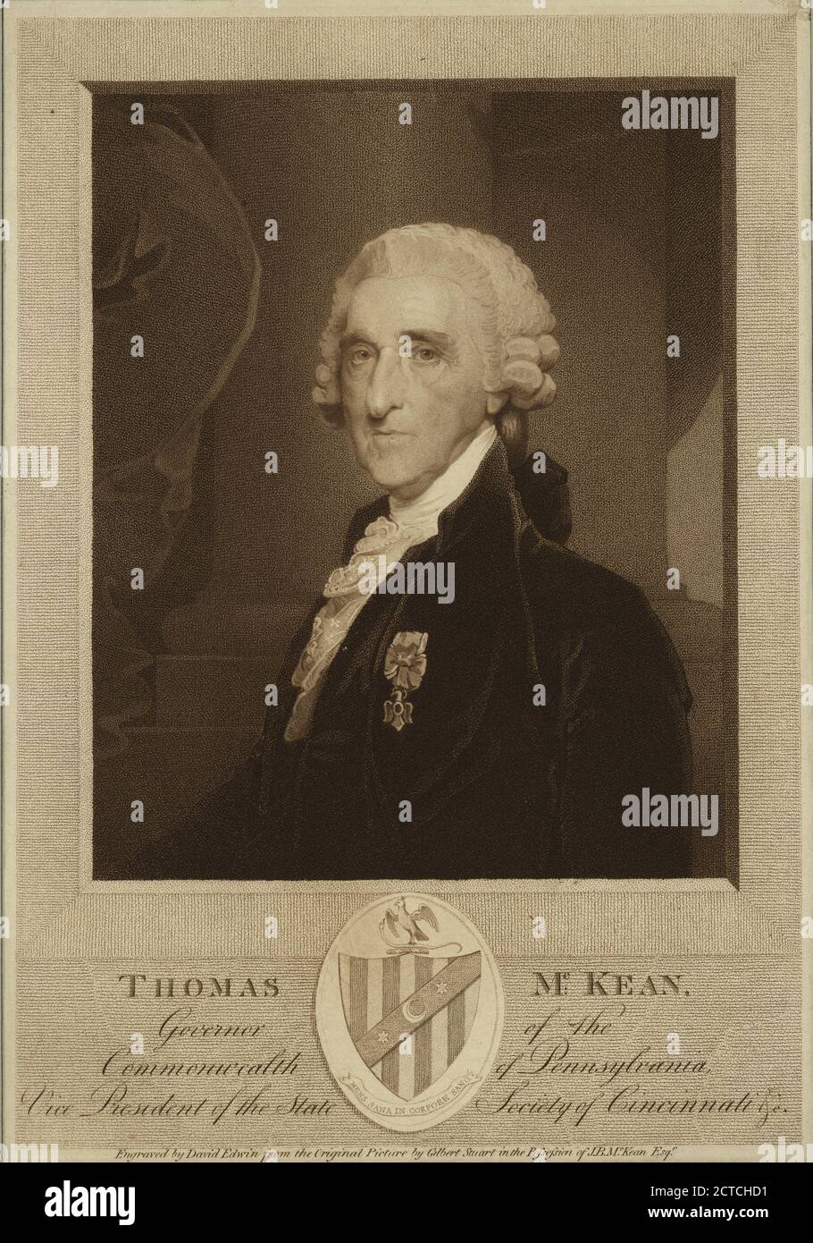 Thomas McKean, Gouverneur des Commonwealth von Pennsylvania., Standbild, Drucke, 1820 - 1890, Edwin, David (1776-1841), Stuart, Gilbert (1755-1828 Stockfoto