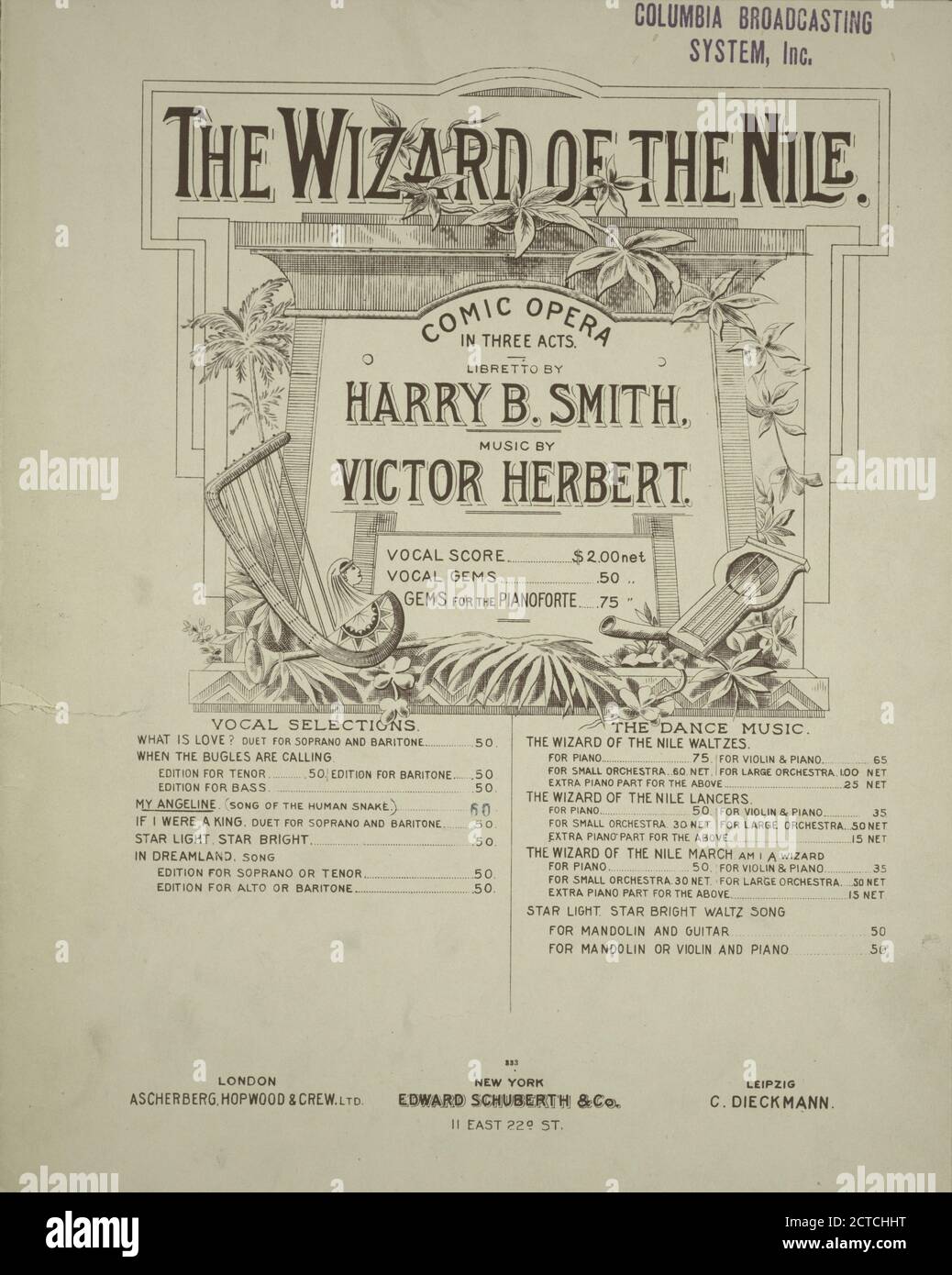 My Angeline, Notated music, scores, 1895 - 1895, Smith, Harry Bache (1860-1936), Herbert, Victor (1859-1924 Stockfoto