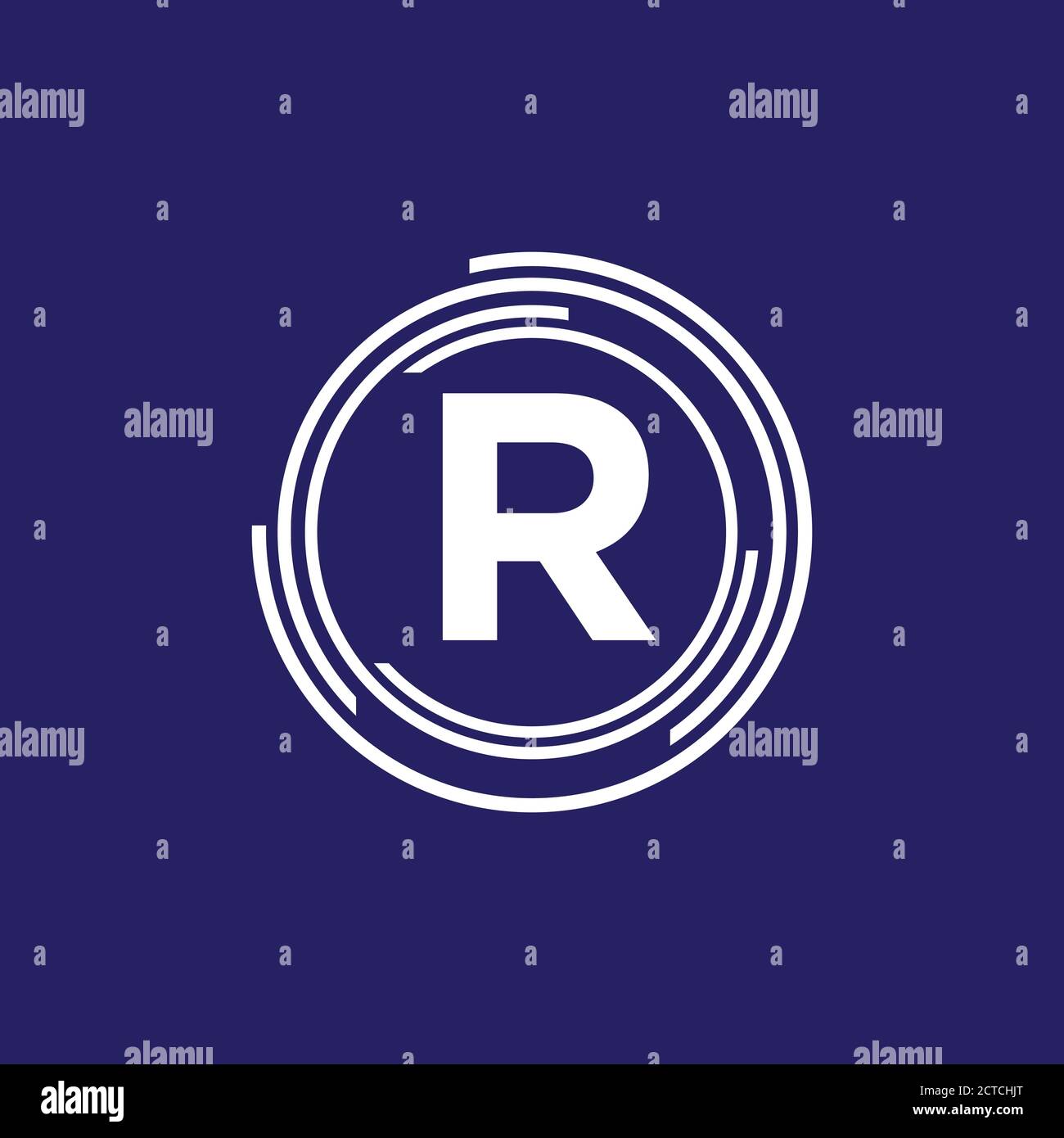 Kombinationskreis R Initial Letter Logo Design Modern Tech Symbol Icon Vektor Grafik Konzept Illustrationen Stock Vektor