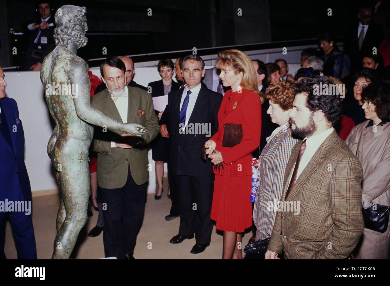 Königin Nour von Jordanien offizieller Besuch in Lyon, Frankreich, 1989 Stockfoto