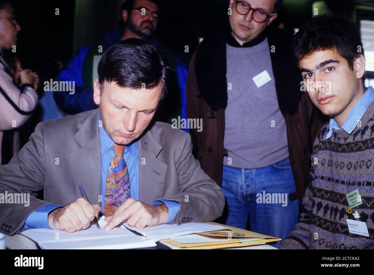 Antoine Waechter nimmt am Nationalkongress der Ecology Party Les Verts, Chambéry, Savoie, Frankreich, 1994 Teil Stockfoto