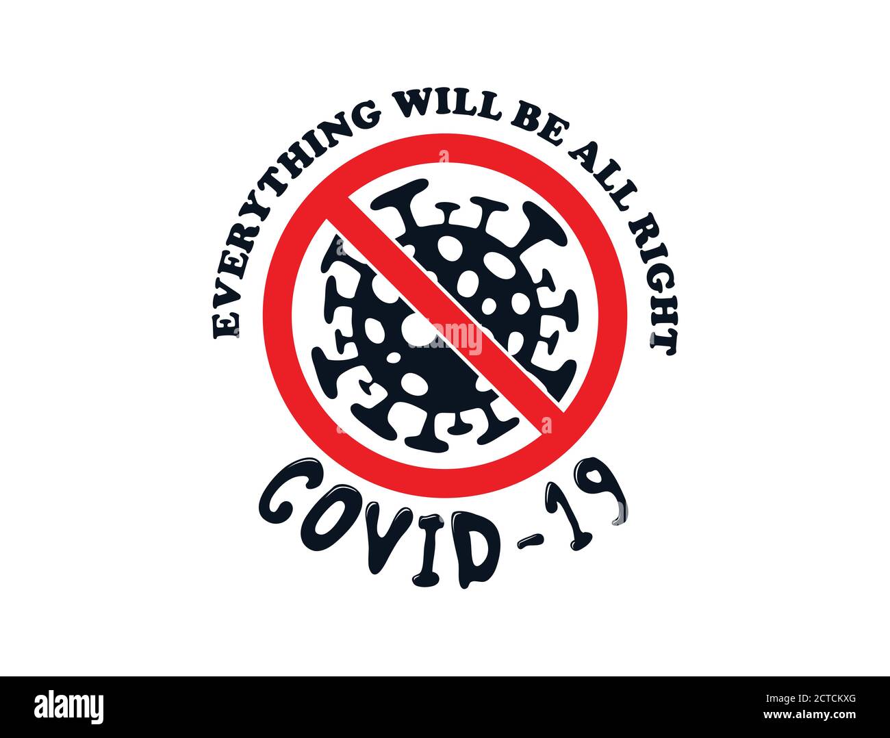 Ein Zeichen zur Verhinderung der Ausbreitung von Corona Virus oder Covid-19 mit Virus und Kreuzzeichen auf ihm im Vektor Format Stock Vektor