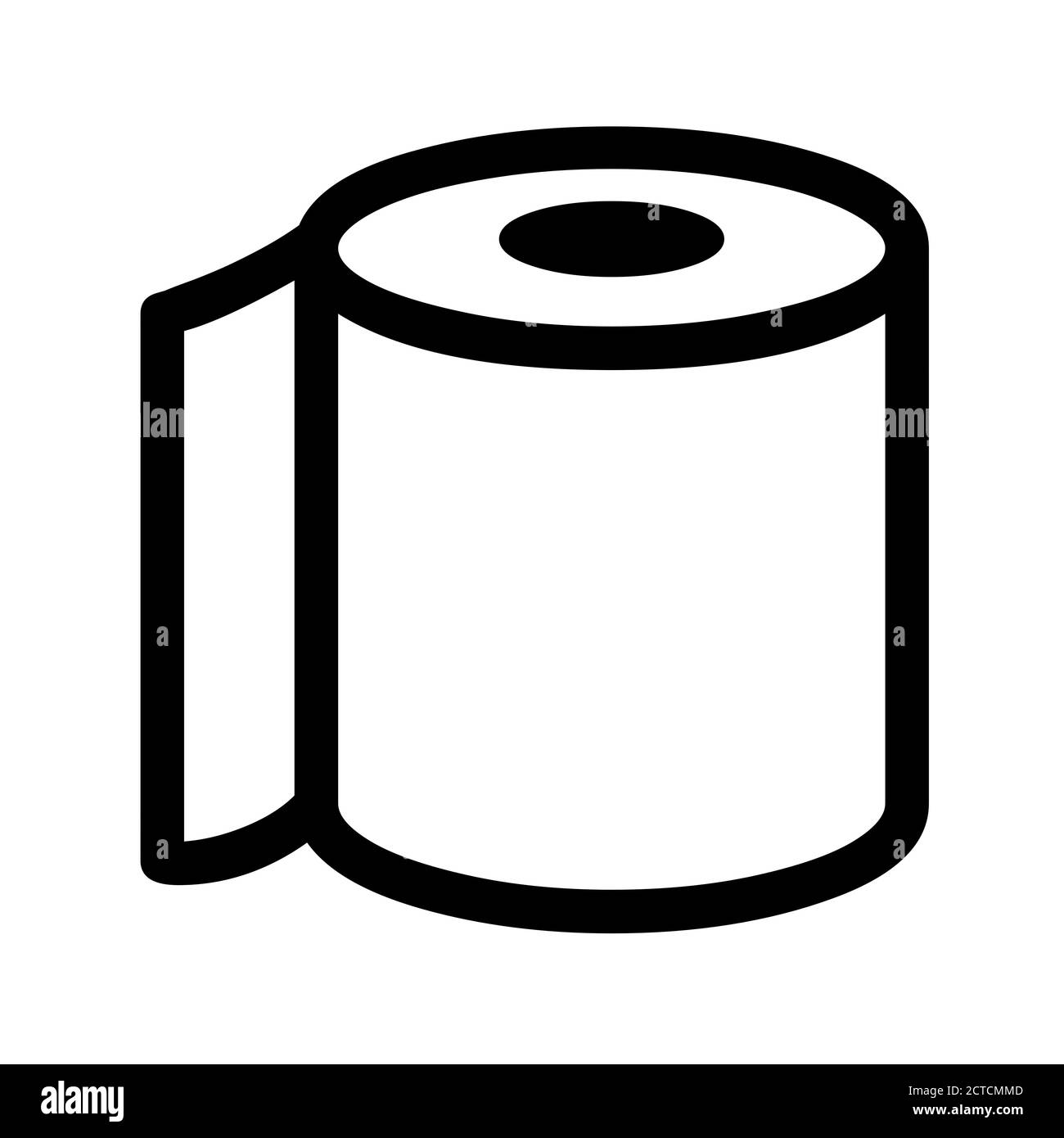 Symbol für Toilettenpapierrolle Stockfoto