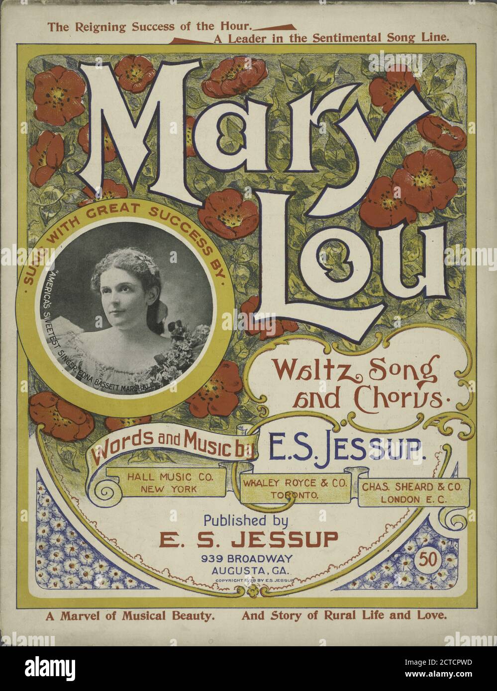 Mary Lou, Notated music, scores, 1899, Jessup, E.S., Jessup, E.S Stockfoto