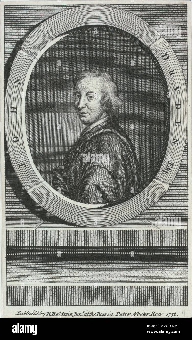 John Dryden., Standbild, Drucke, 1752 Stockfoto
