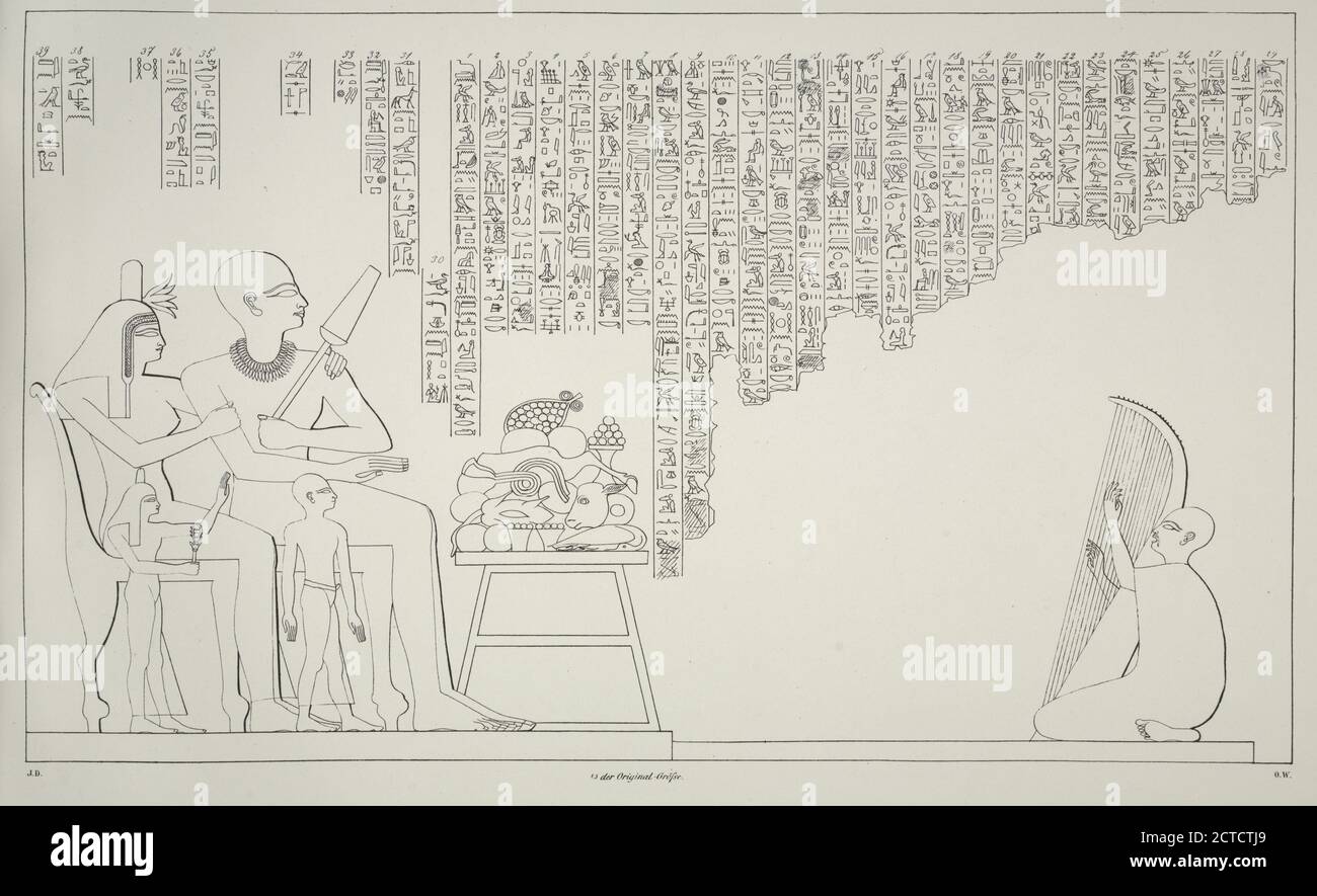 Darstellungen und Inschriften aus der Grabe des Thebanischen Priesters Neferhotep, ausgenommen TAF. 40 b, welche Darstellung einem anderen Thebanischen Grabe gehört., Standbild, Druckgraphik, 1869, Dümichen, Johannes (1833-1894 Stockfoto